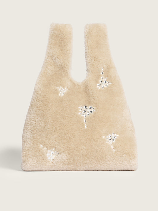 Embellished Faux Fur Shopper Bag