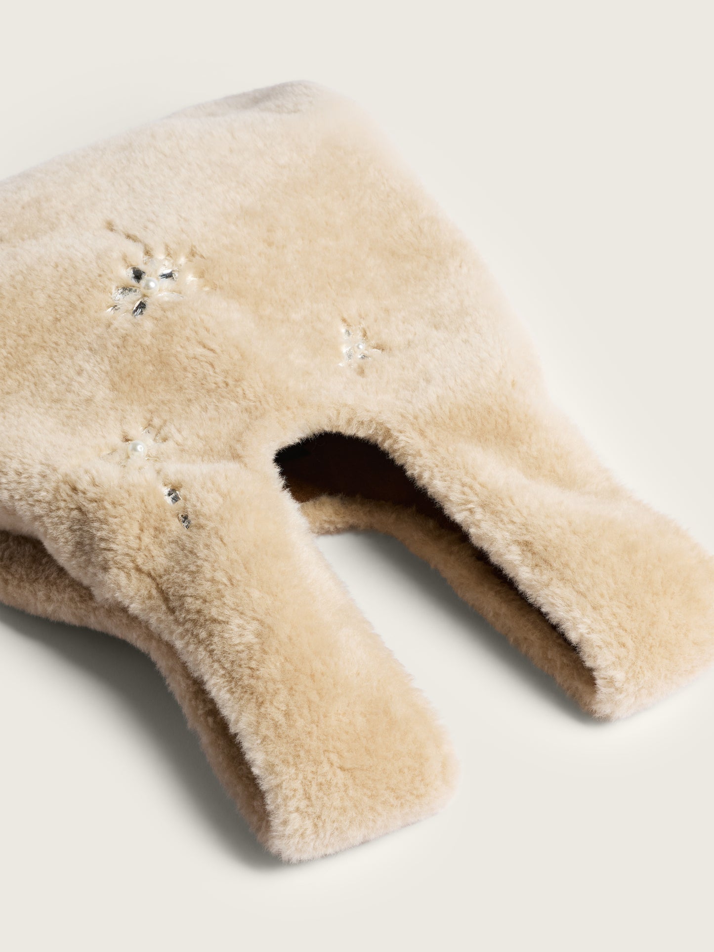 Embellished Faux Fur Shopper Bag