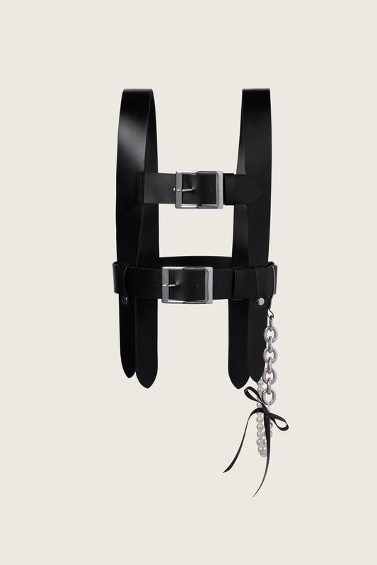 Pearl Chain Leather Harness