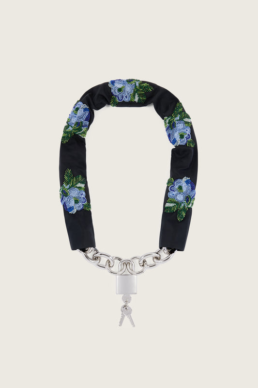 Embellished Sleeve Chain Padlock Belt