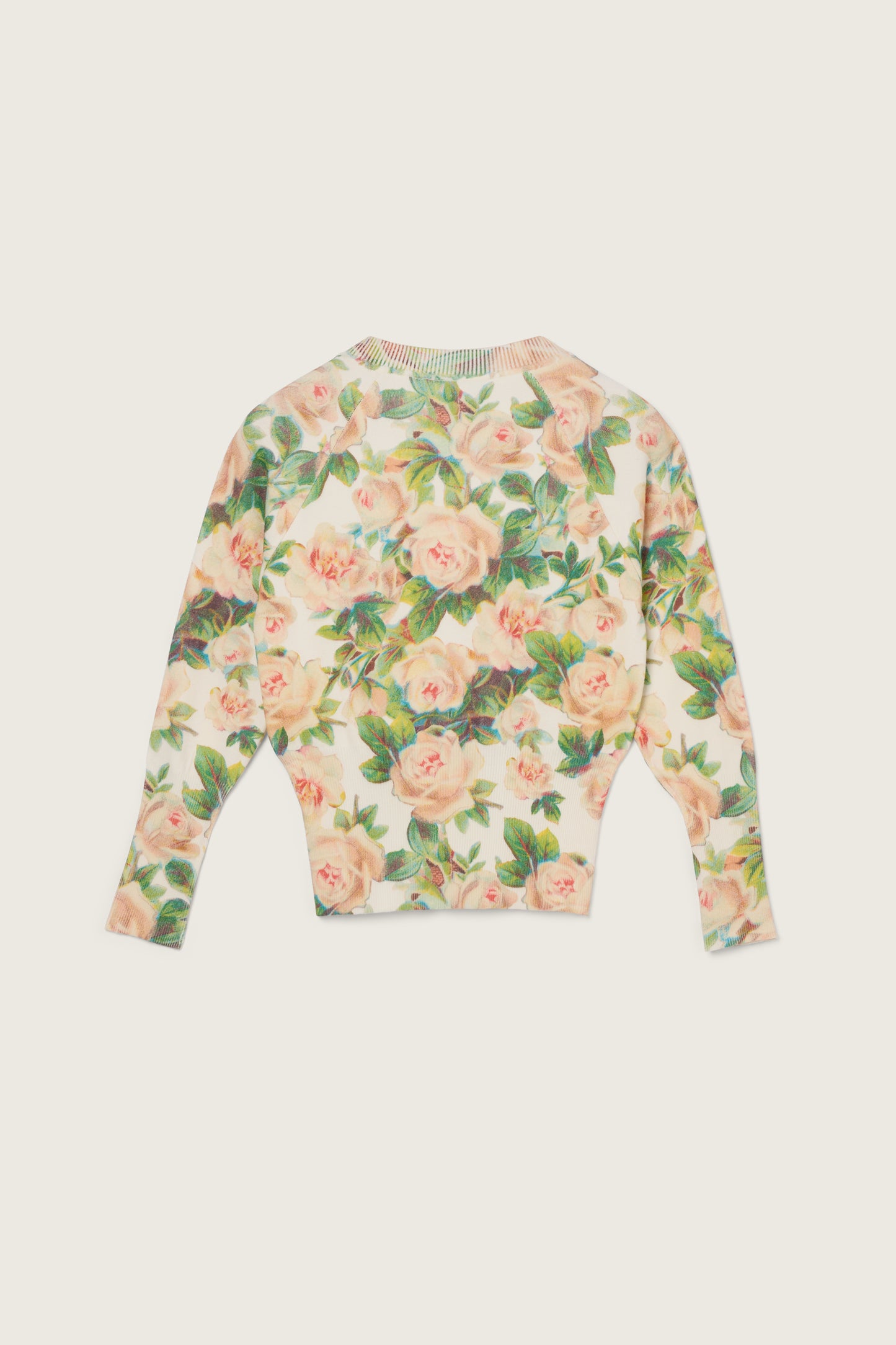 Shrunken Floral Knit Cardigan
