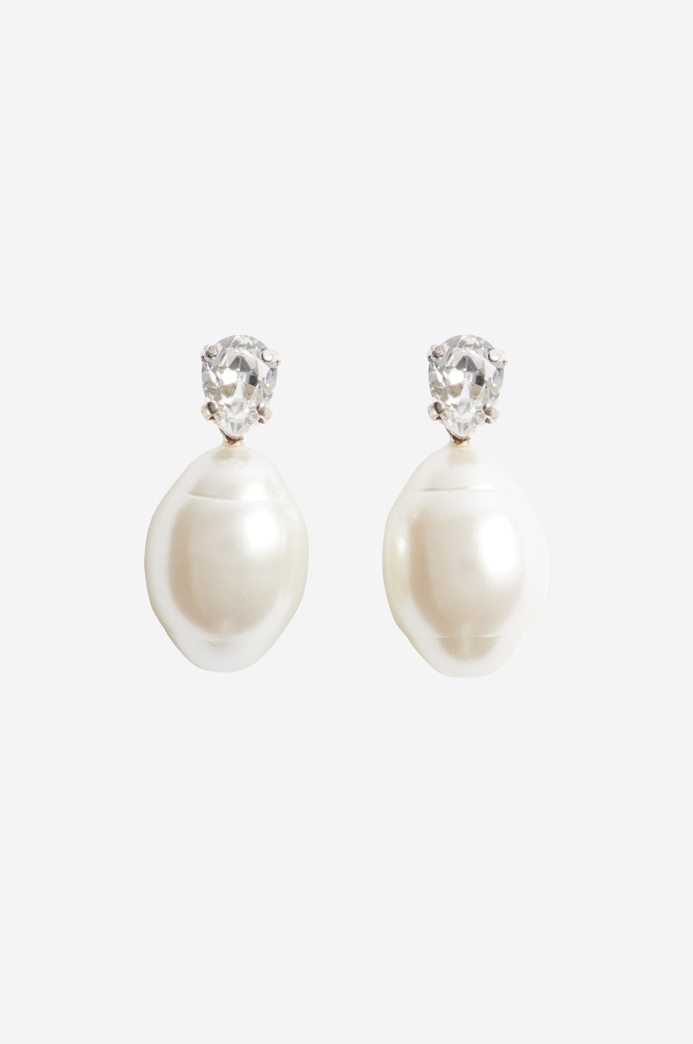 Classic Pearl & Crystal Stud Earrings