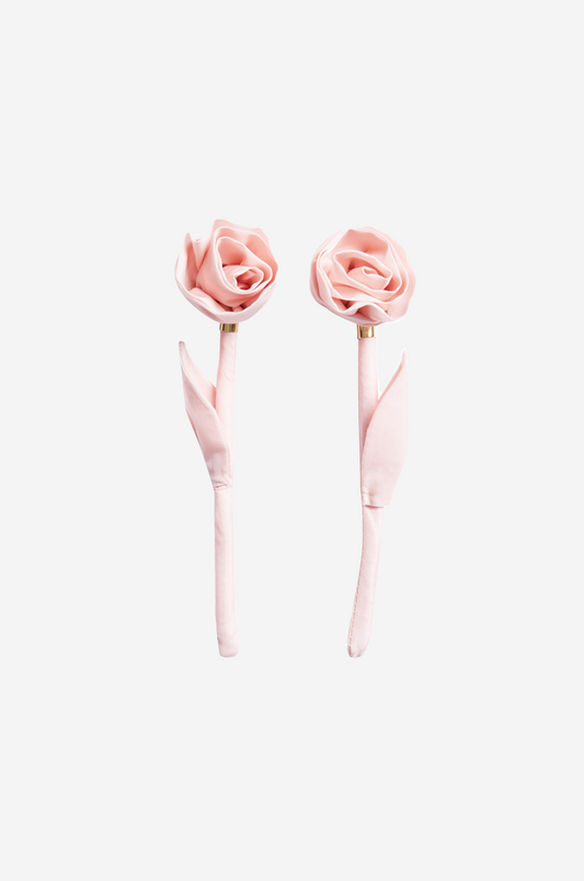 Nylon Rose Stem Earrings