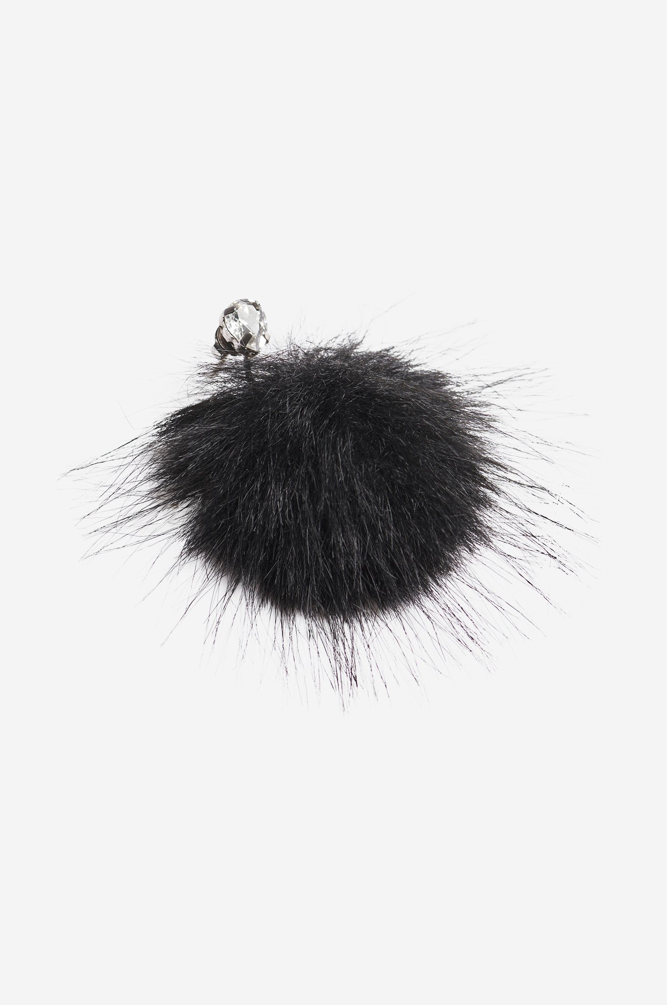 Crystal Stud Pompom Earrings