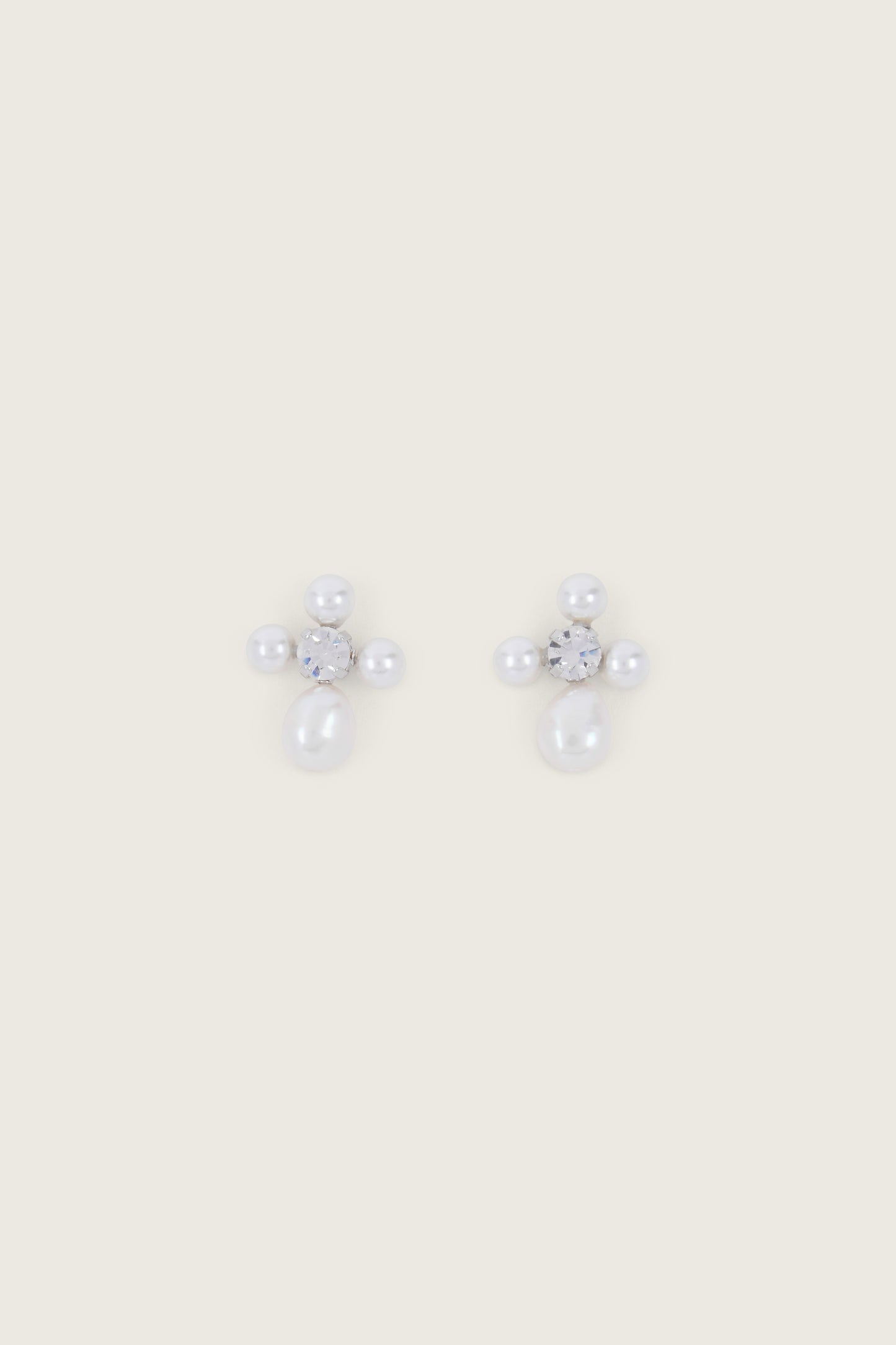 Pebble Pearl & Crystal Earrings