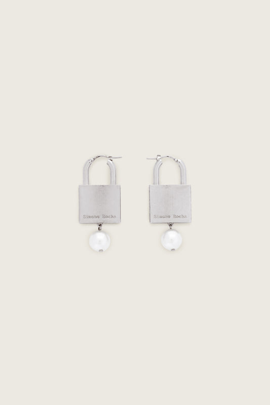 Pearl Padlock Earrings