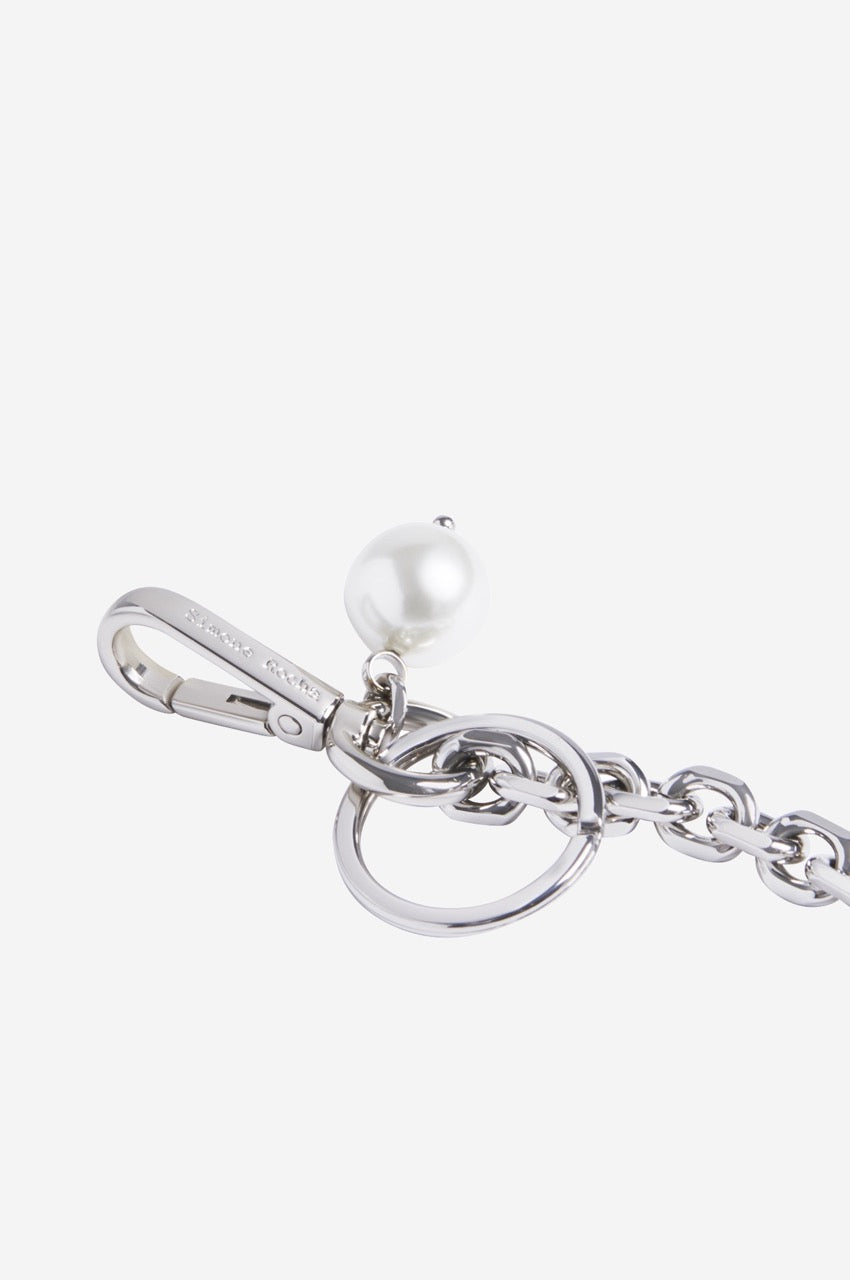 Bell Charm and Pearl Keychain