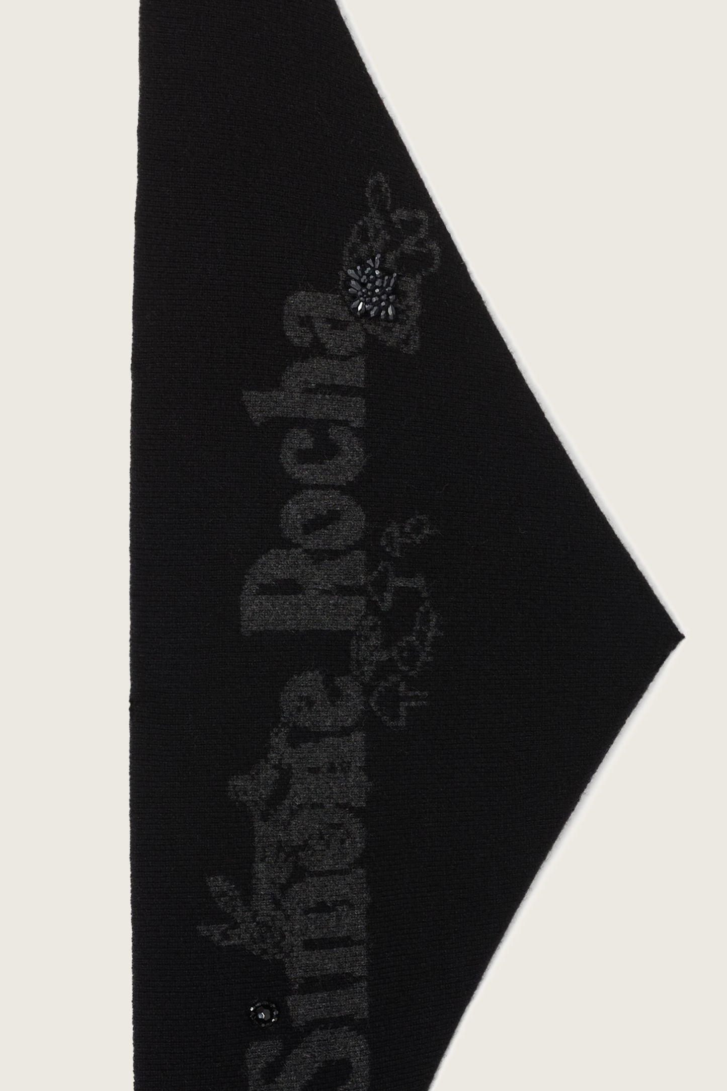 Beaded Graphic Logo Knit Neckerchief