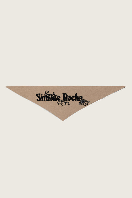 Beaded Graphic Logo Knit Neckerchief