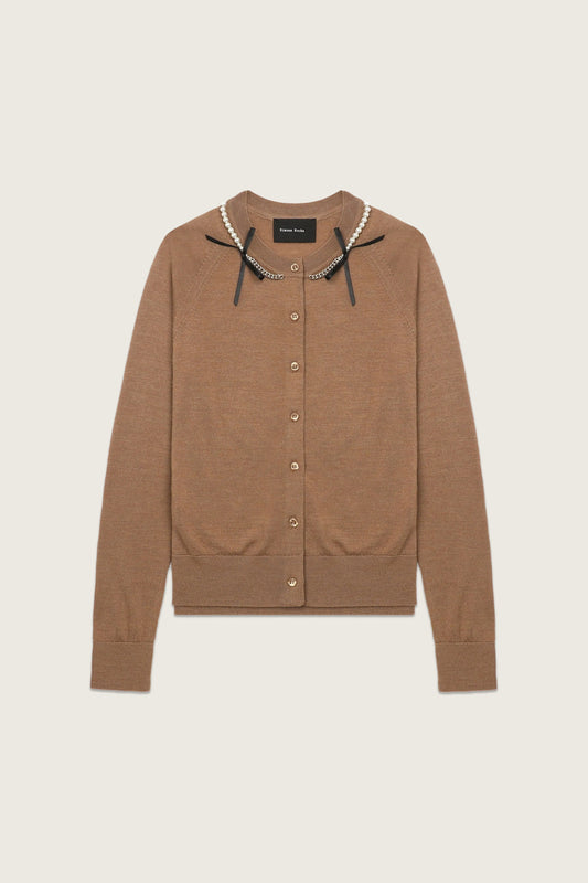 Pearl & Chain Bow Cardigan