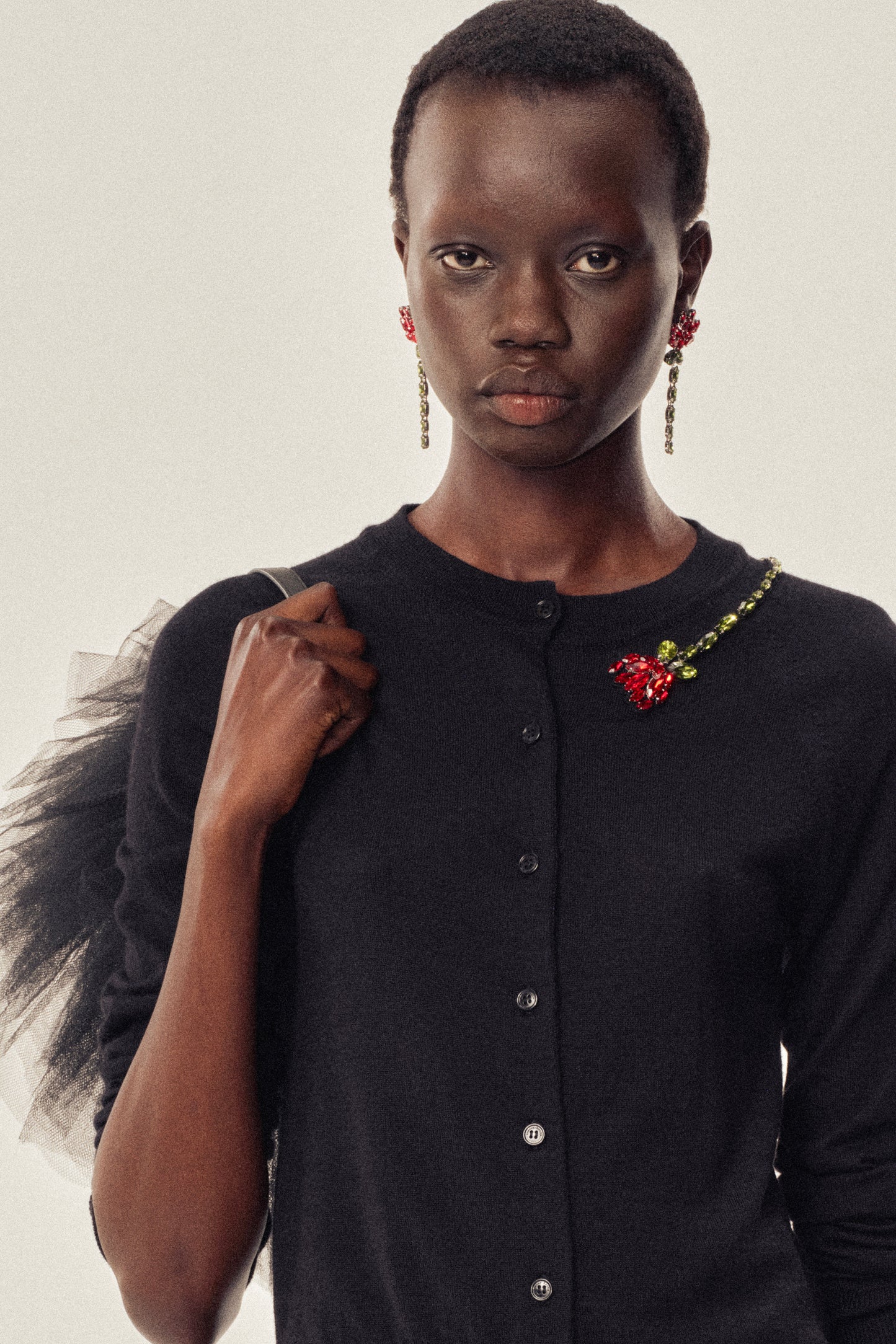 Simone Rocha Embellished Flower Cardigan