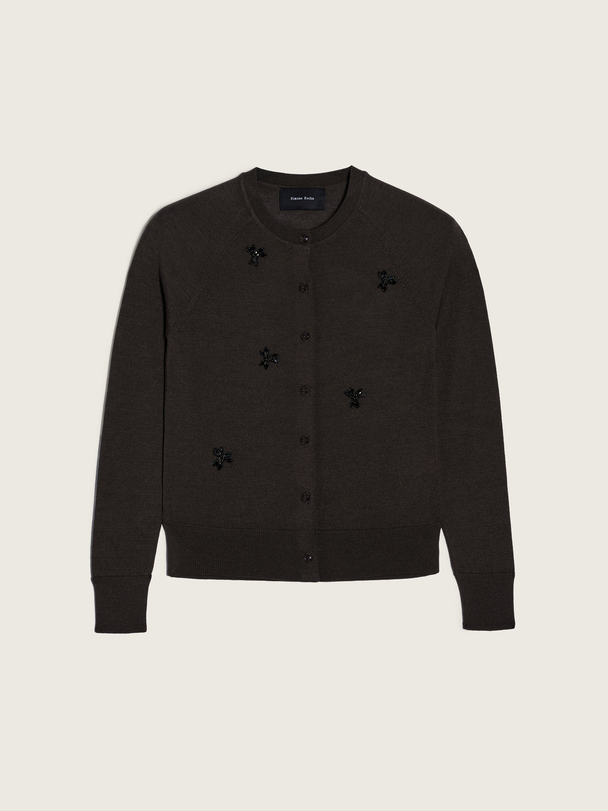 Embellished Classic Merino Silk Cardigan