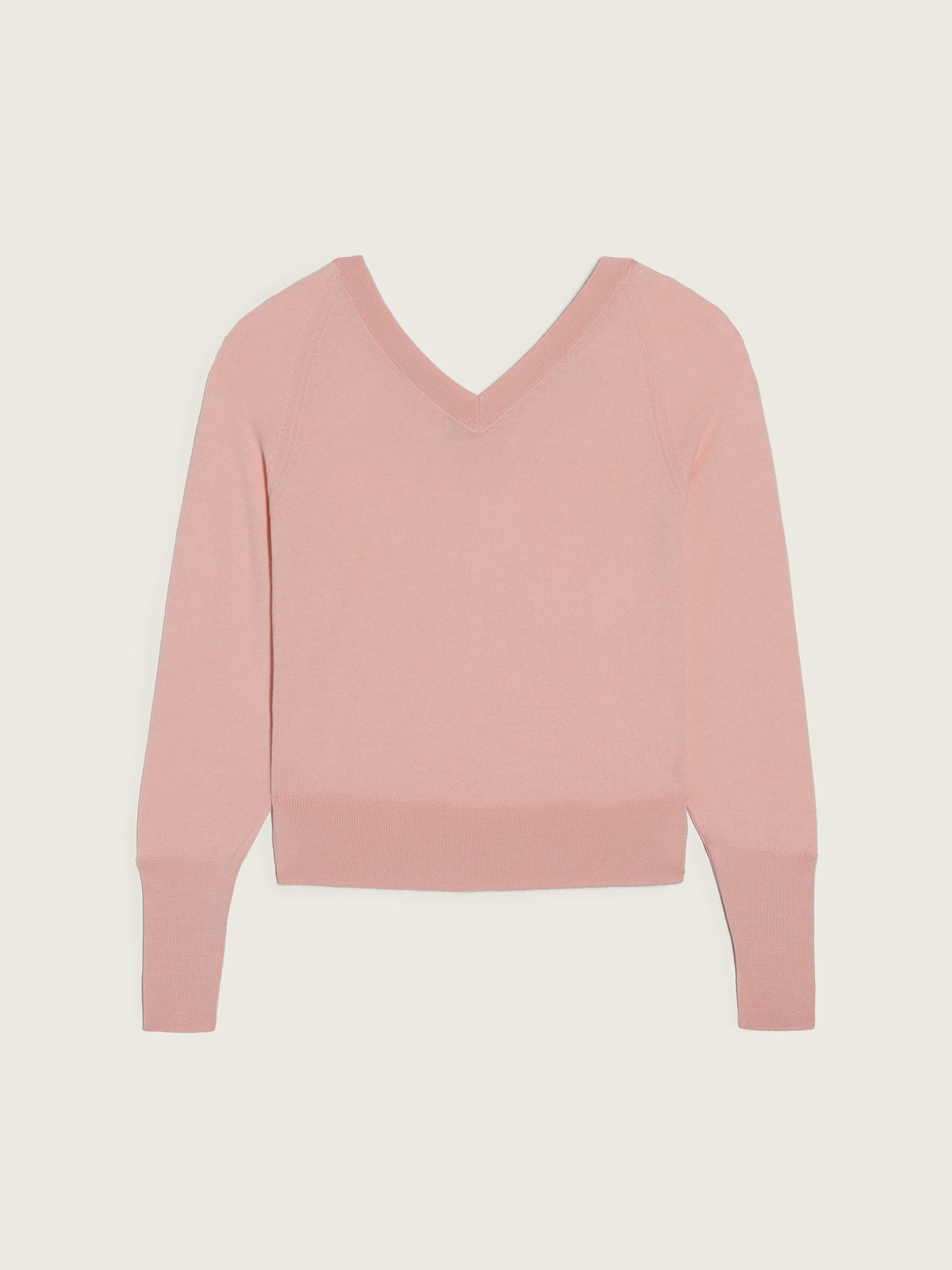Merino Silk Double V-Neck Jumper With Turbo Embellishment