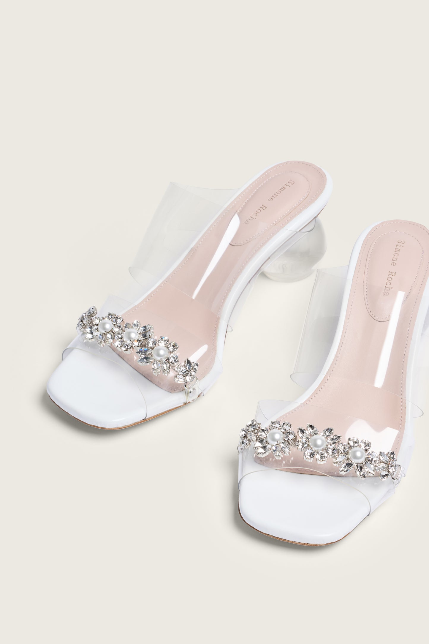 Embellished Sandal Perspex Heel Mule
