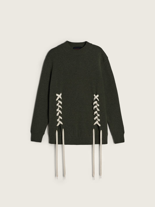 Merino Lace Up Hem Jumper