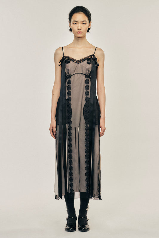 Layered Ribbon Daisy Chain Multi Slit Dress