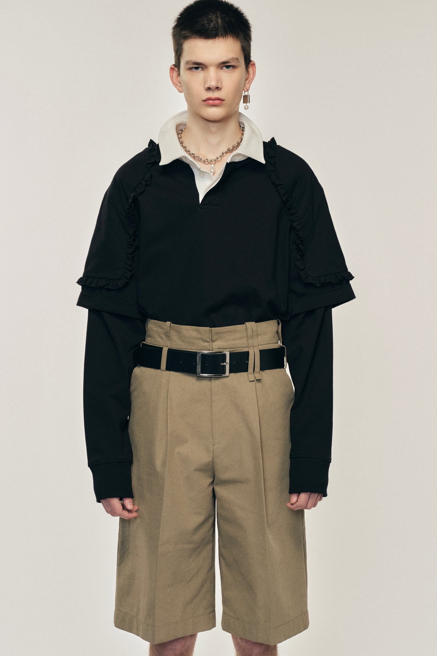 Wide Leg Multi Belt Loop Shorts