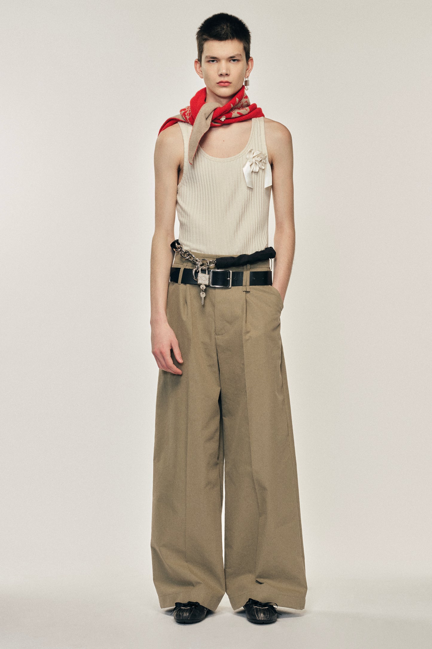 Wide Leg Multi Belt Loop Trousers