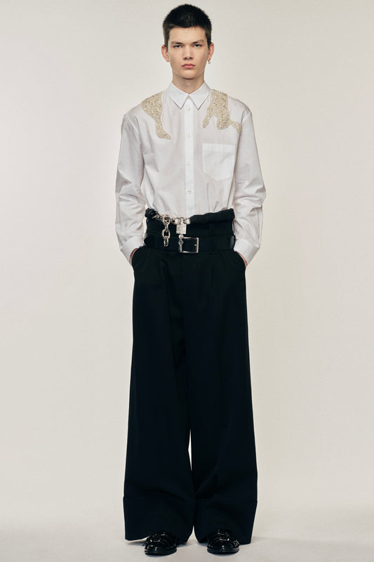 Wide Leg Multi Belt Loop Trousers