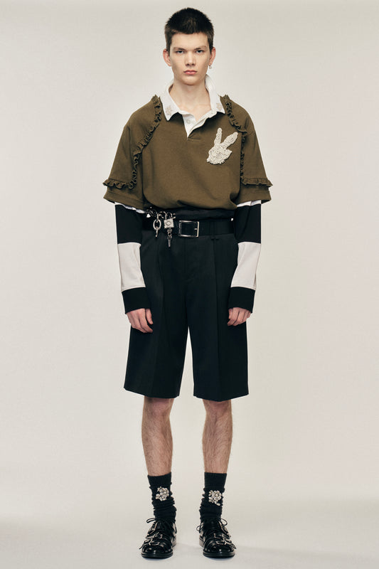 Turbo Embellished Layered Ruffle Rugby Shirt