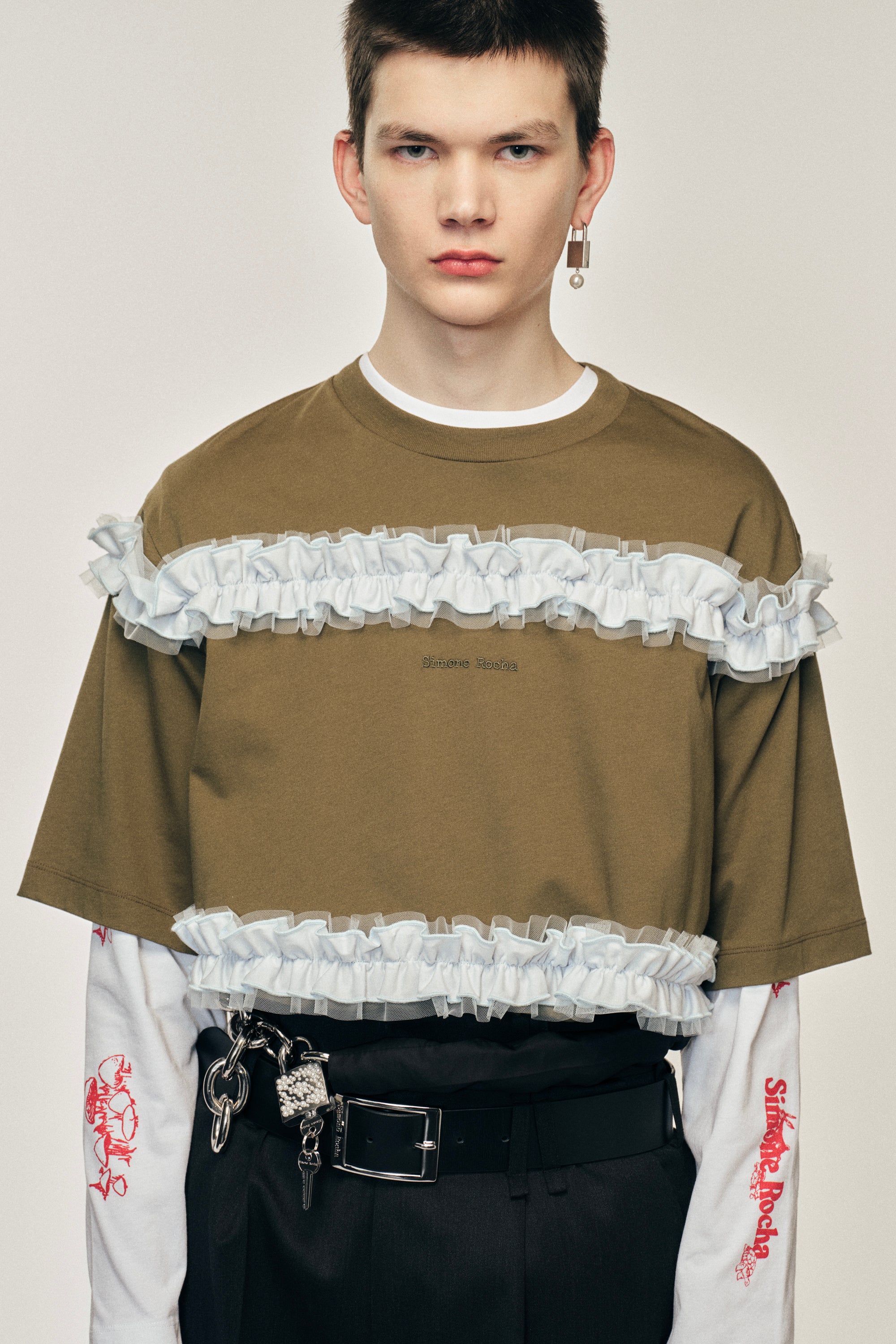 【関税込み】Fitted Ruffle Frill T-Shirt - Simone Rocha - Cot Simone Rocha - Ruffle Frill T-Shirt – Simone Rocha US