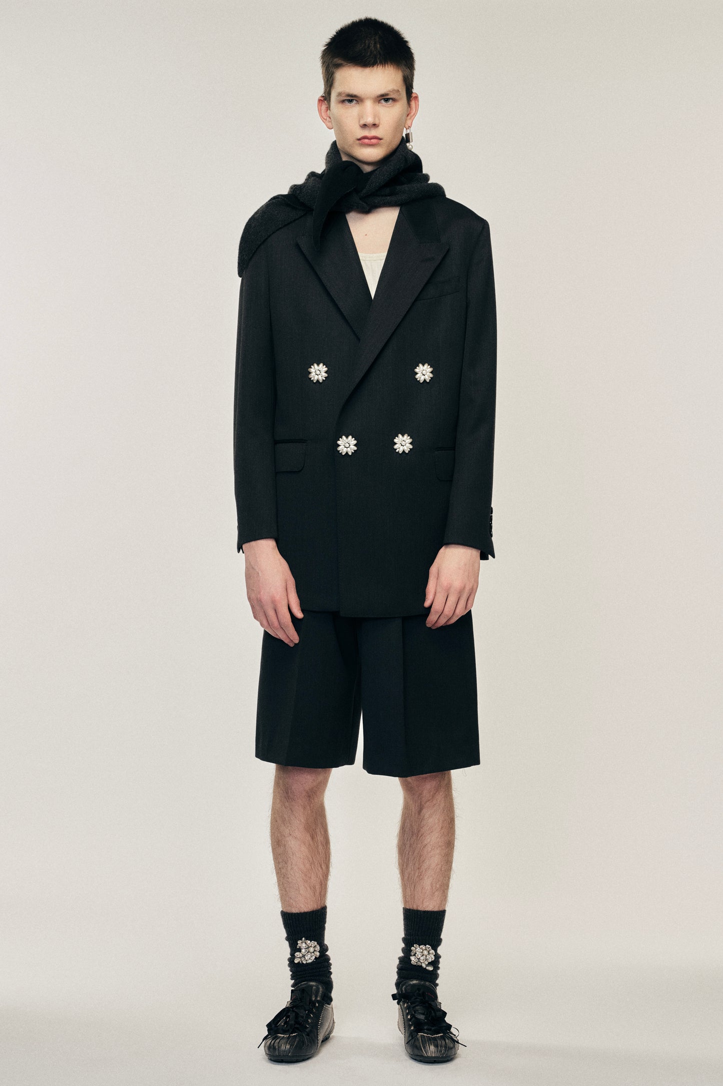 Double Breasted Pearl Button Jacket