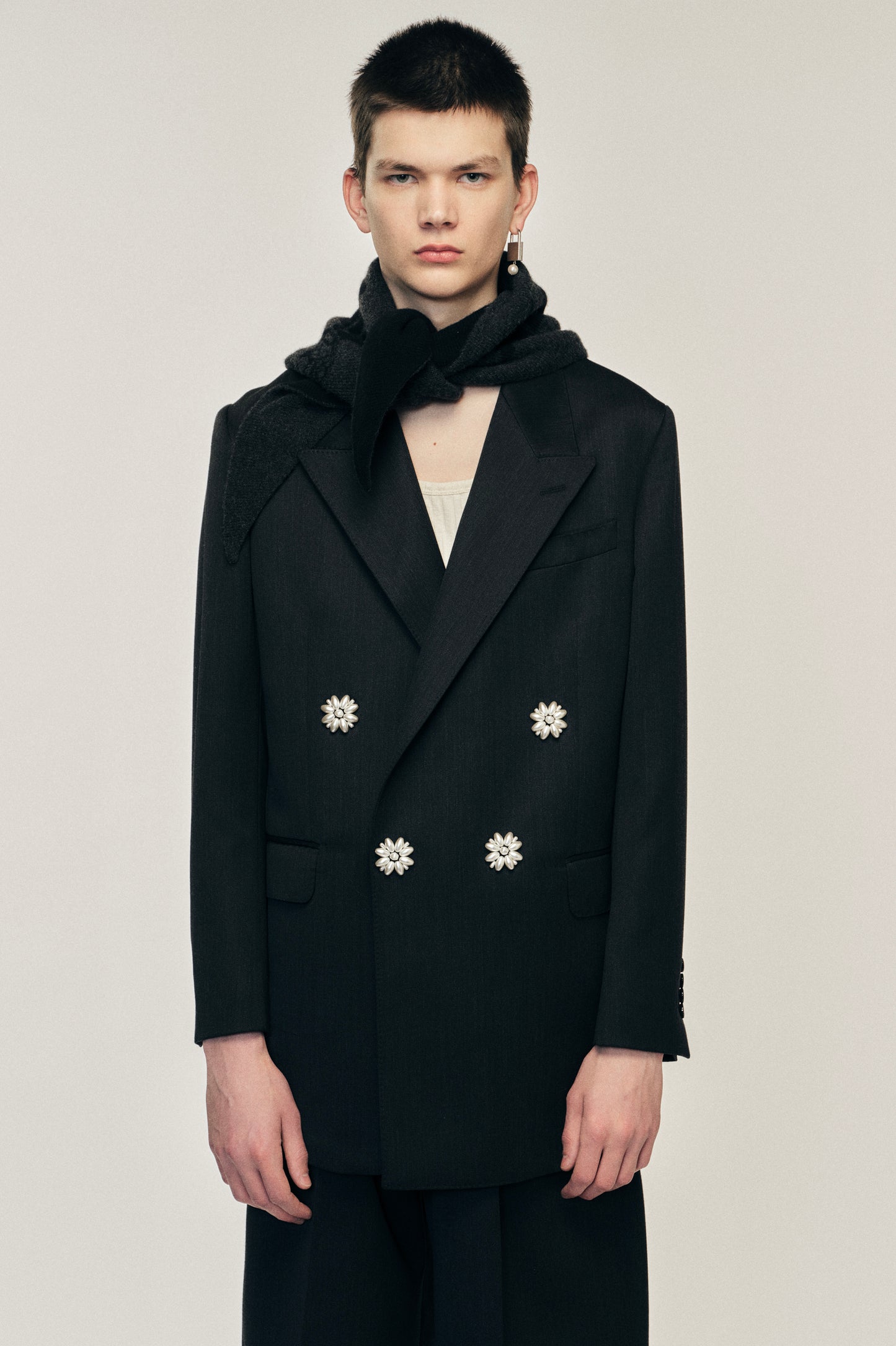 Double Breasted Pearl Button Jacket