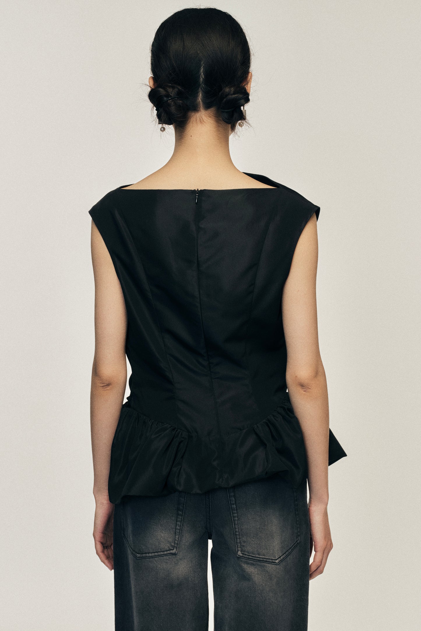 Draped Bind Peplum Top