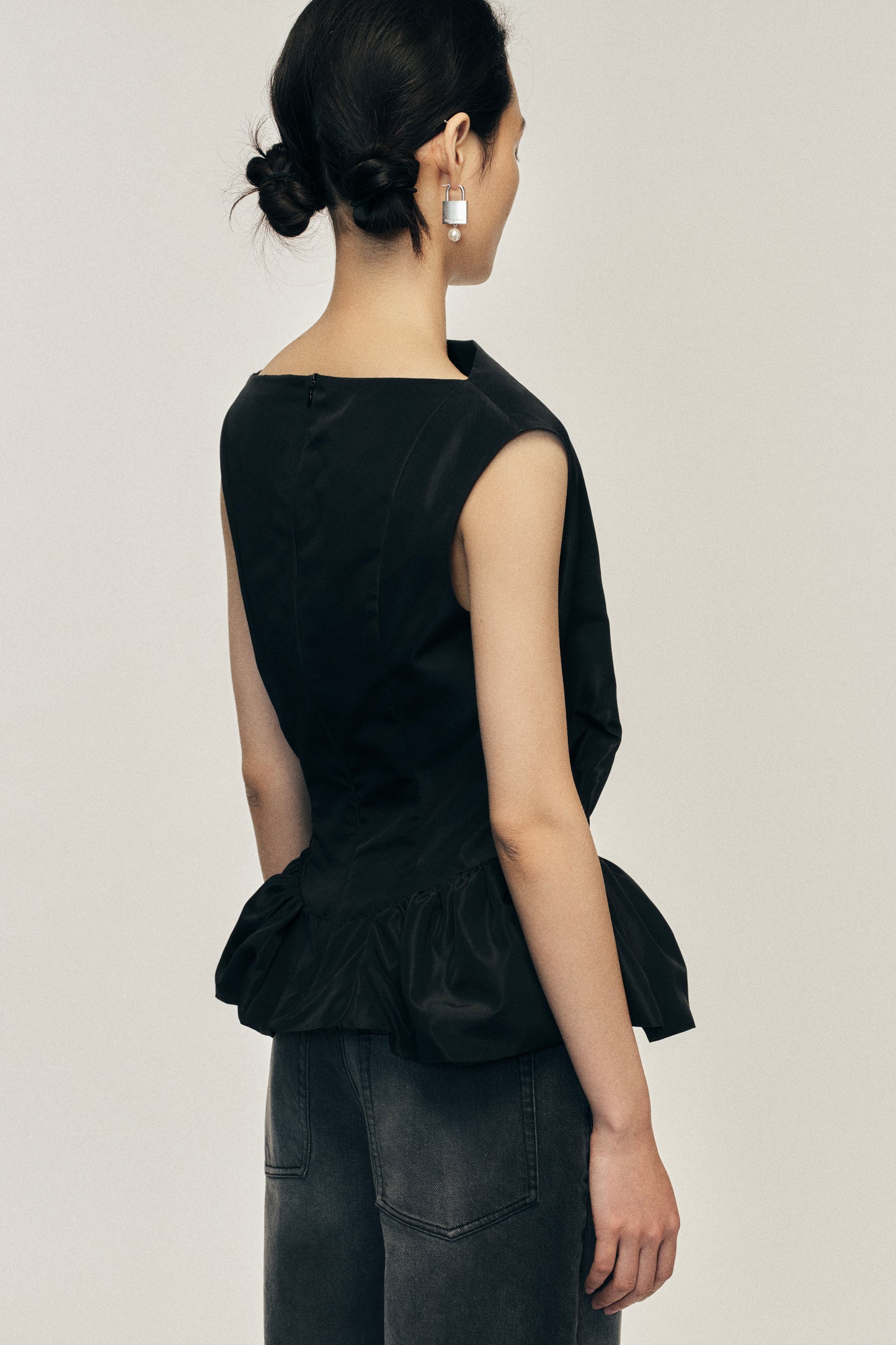 Draped Bind Peplum Top