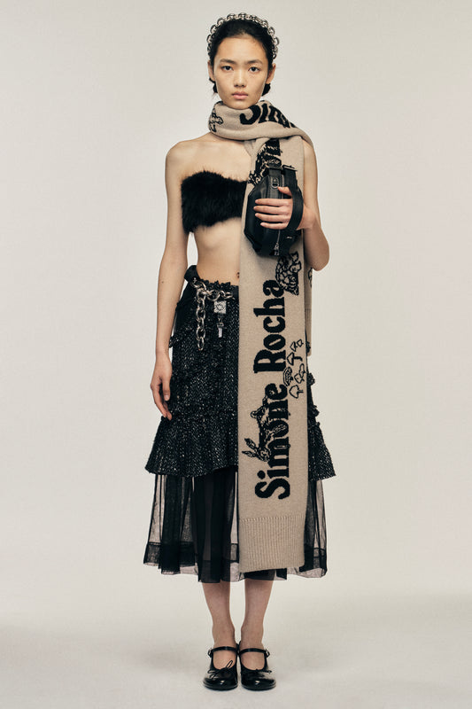 Multi Frill Patchwork Fray Skirt