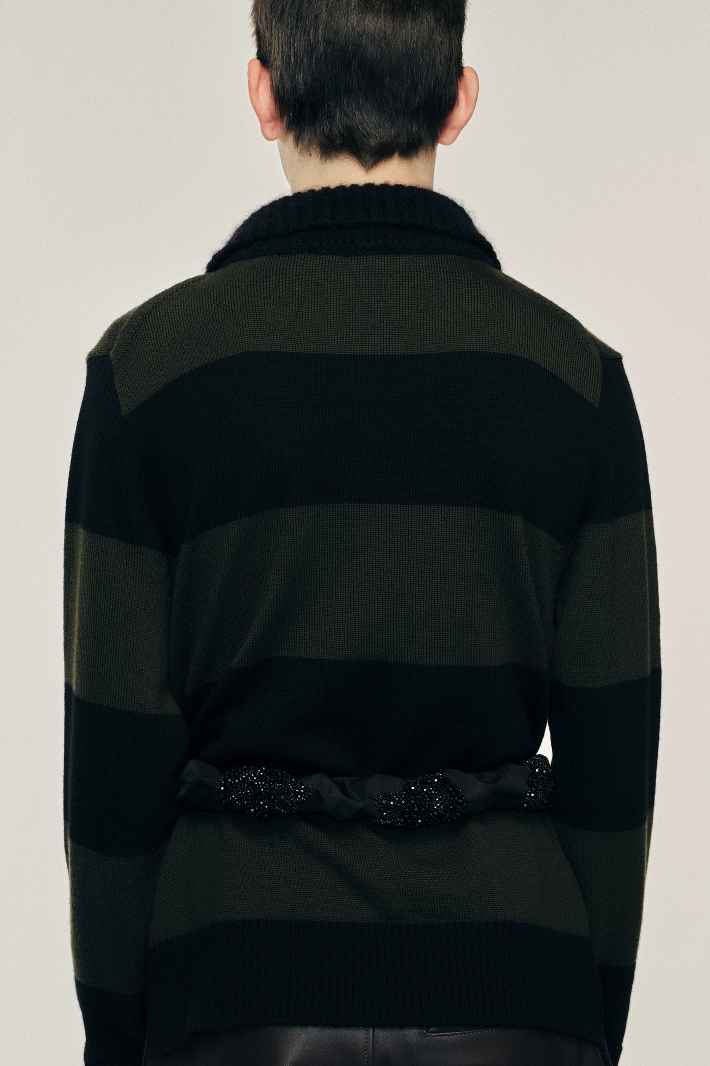 Embellished Fuzzy Collar Rugby Jumper