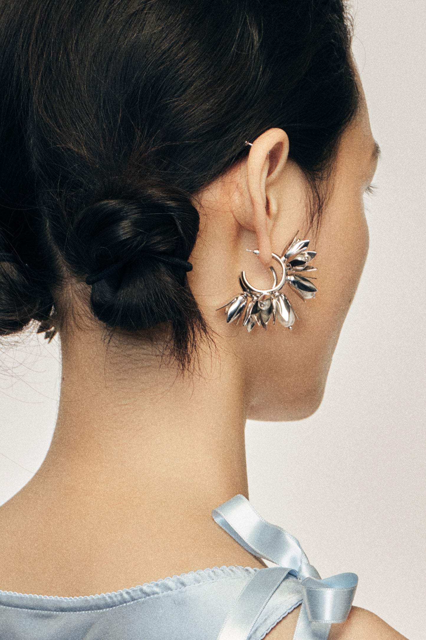 Encased Pearl Flower Cluster Earrings