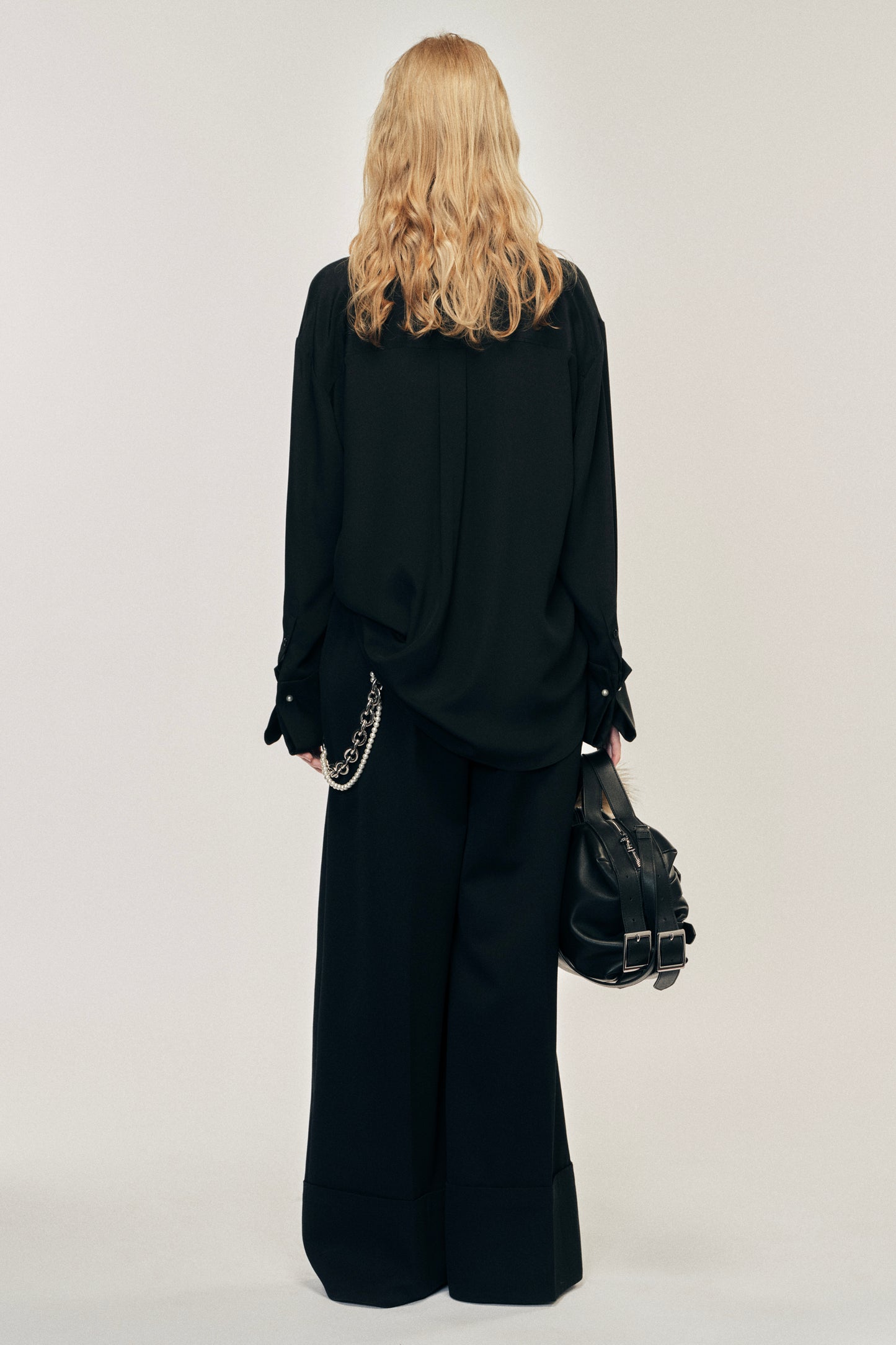 Multi Belt Loop Wide Leg Trousers