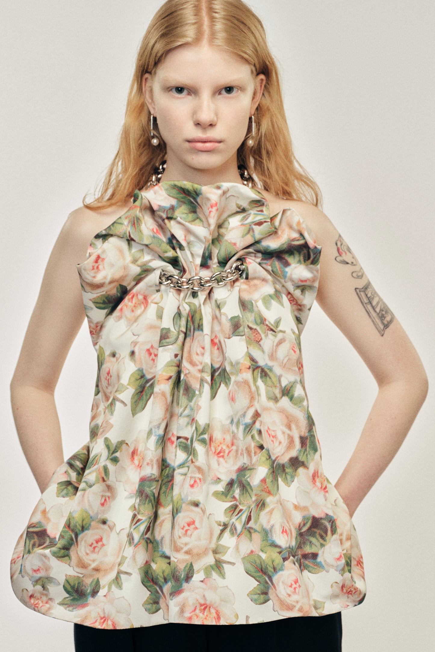 Ruched Duchess Chain Balloon Top