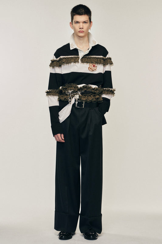 Turbo Embellished Ruffle Rugby Shirt