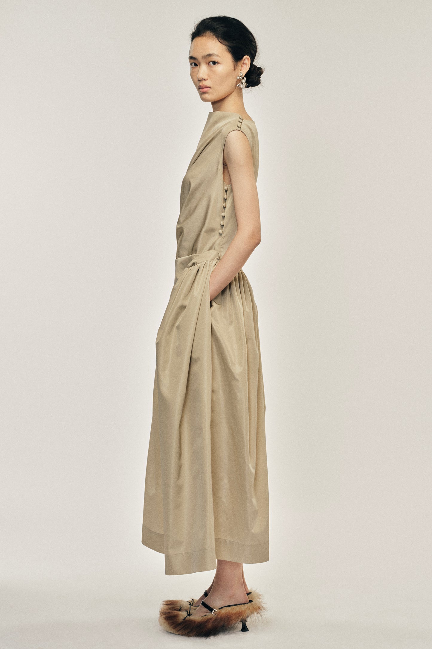 Hip Detail Draped Bind Dress