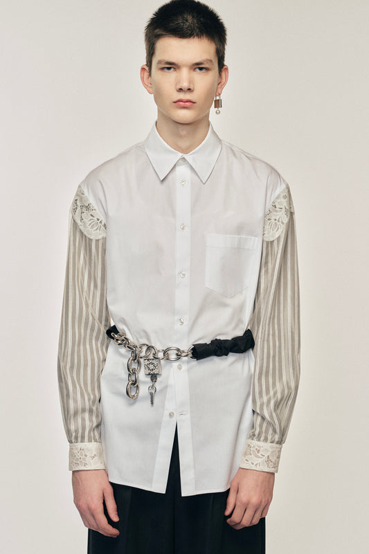 Trapped Lace Patchwork Easy Shirt
