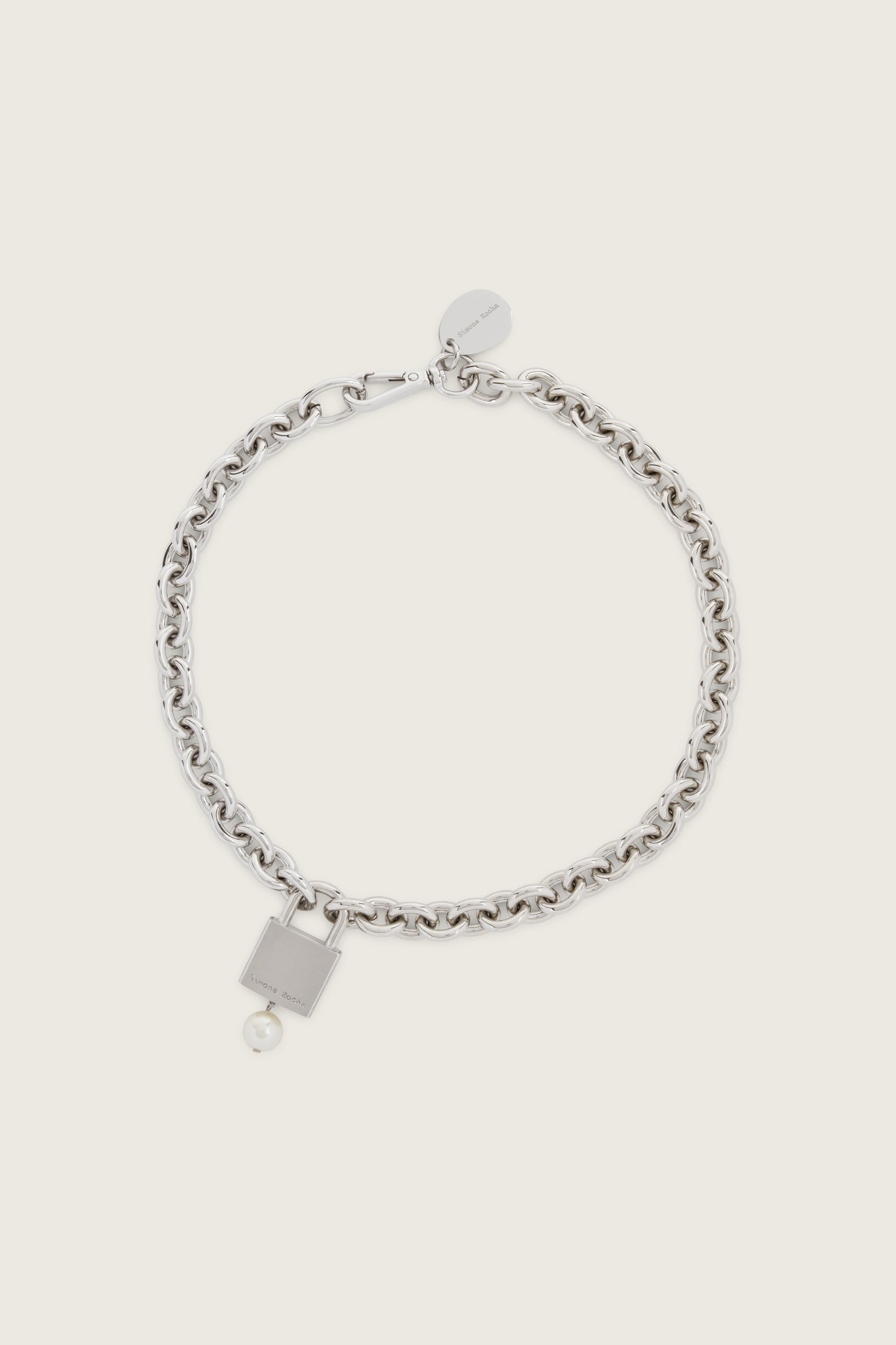 Pearl Padlock Chain Necklace