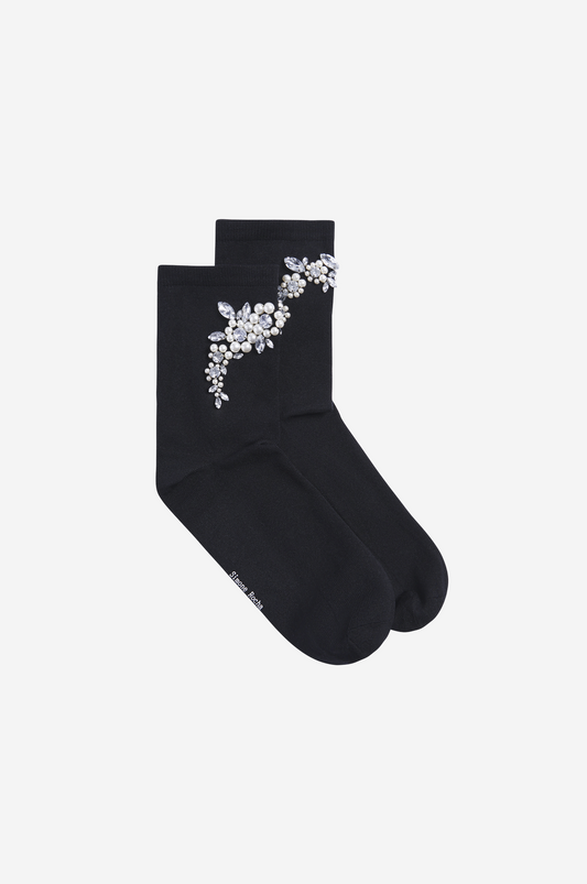 Cluster Flower Beaded Socks