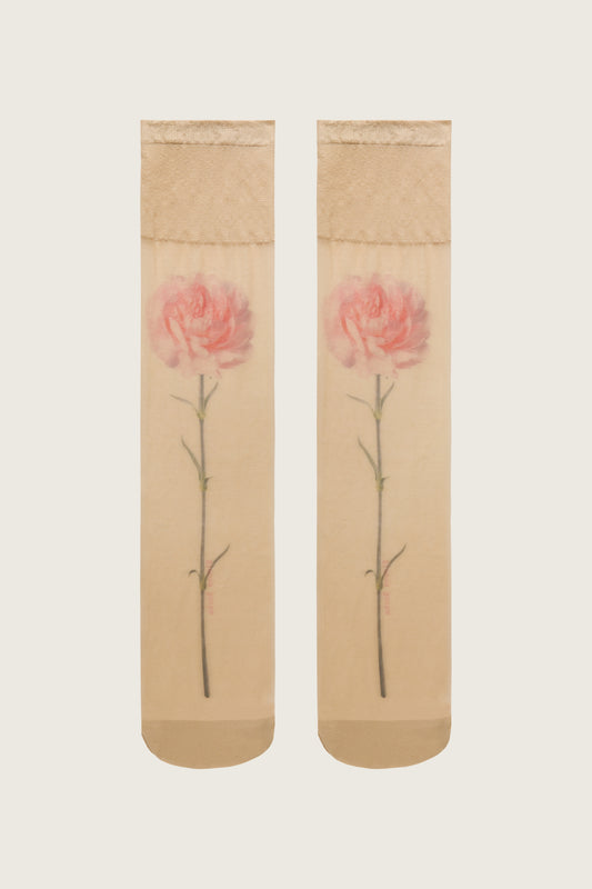 Sheer Carnation Socks