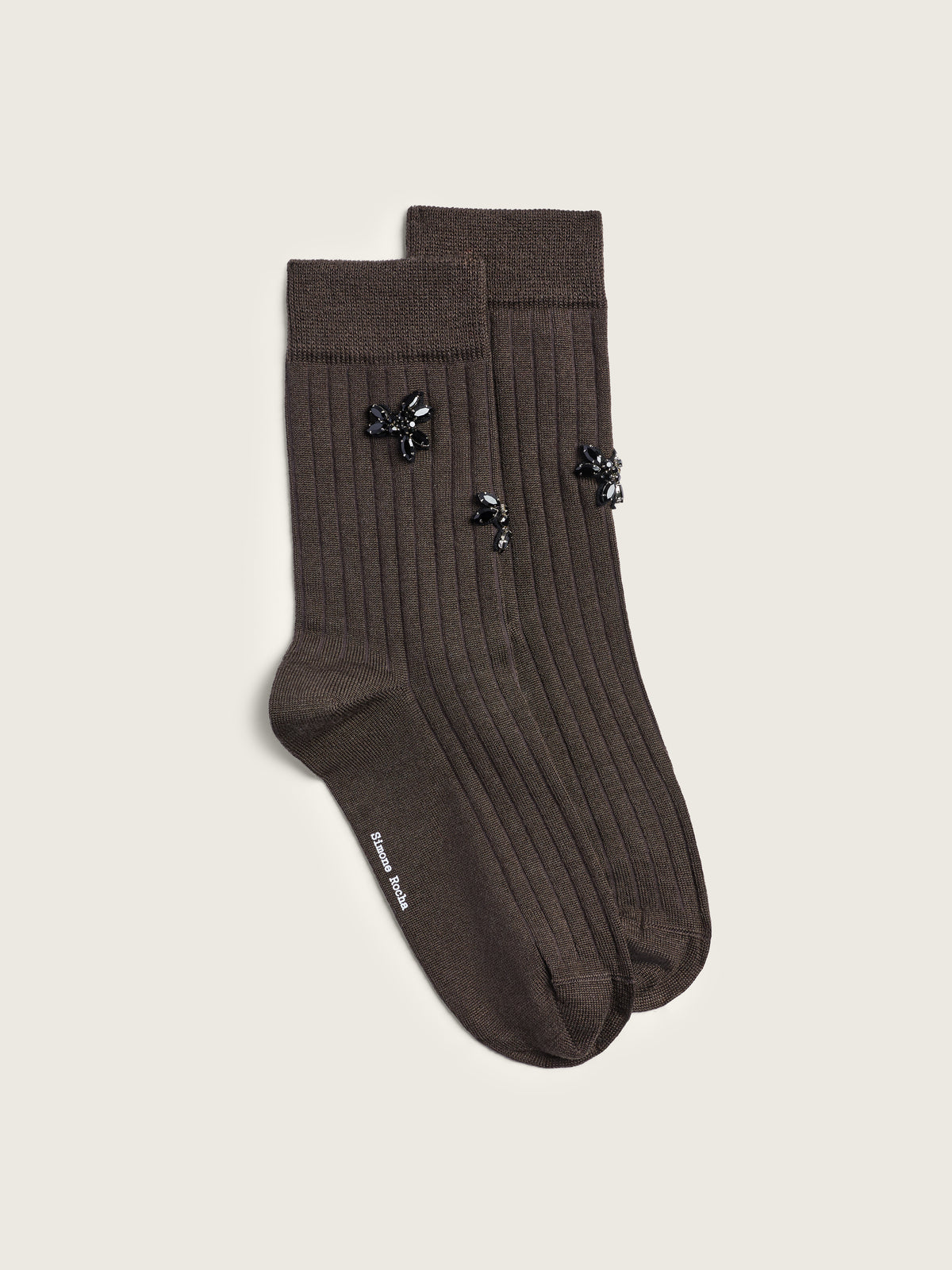 Embellished Merino Silk Ankle Socks