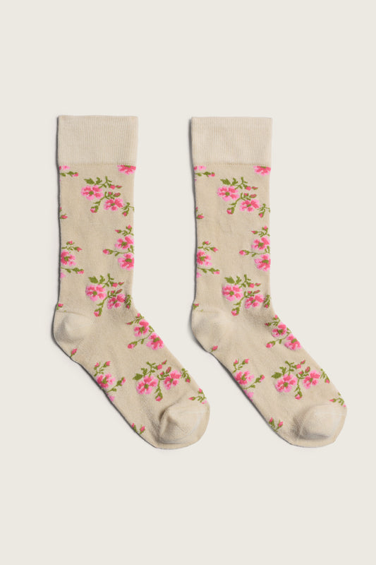 Tiny Flower Jacquard Ankle Socks