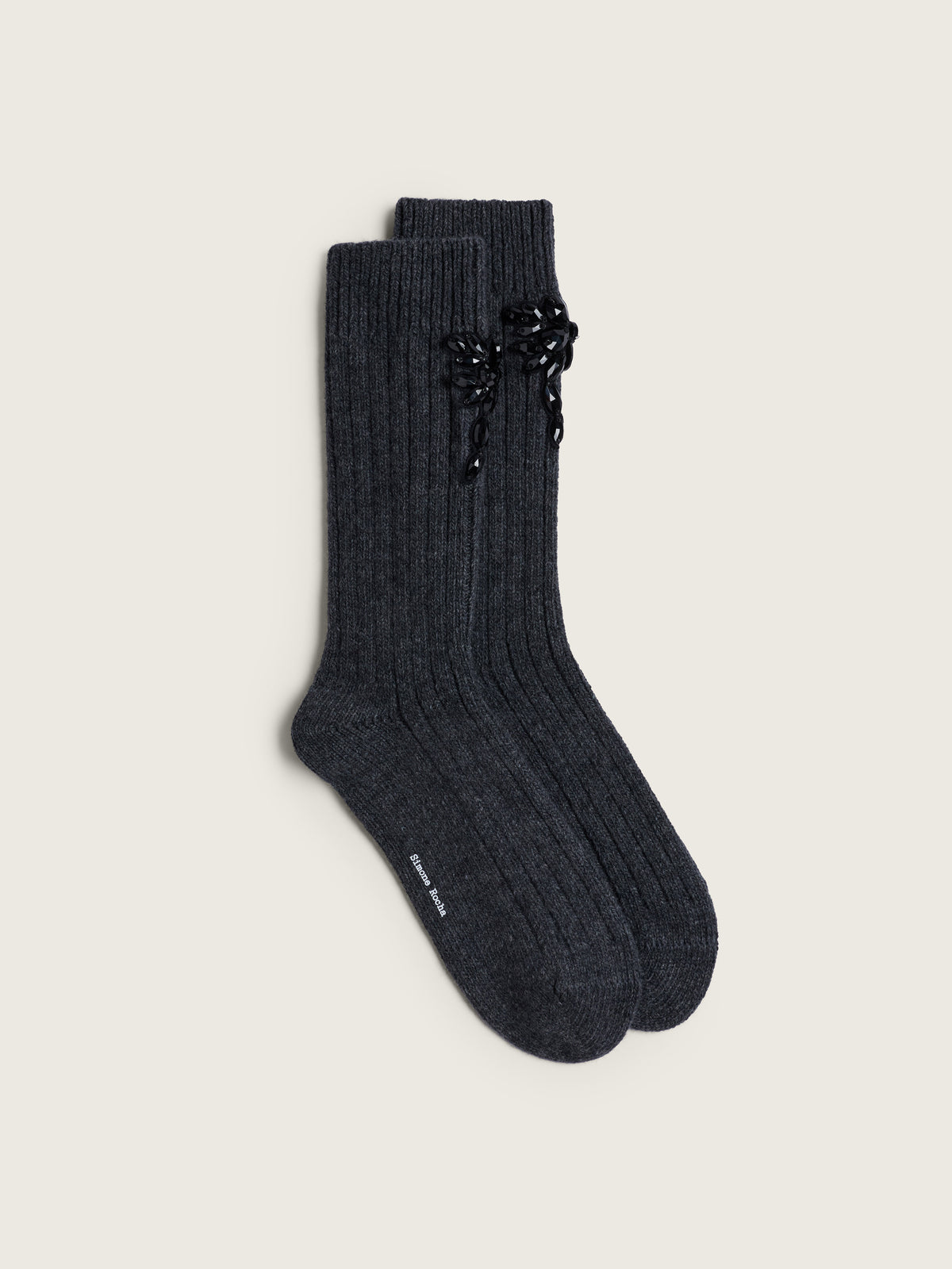 Embellished Chunky Wool Ankle Socks