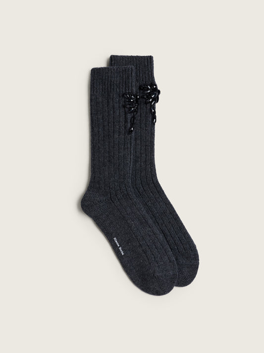 Embellished Chunky Wool Ankle Socks