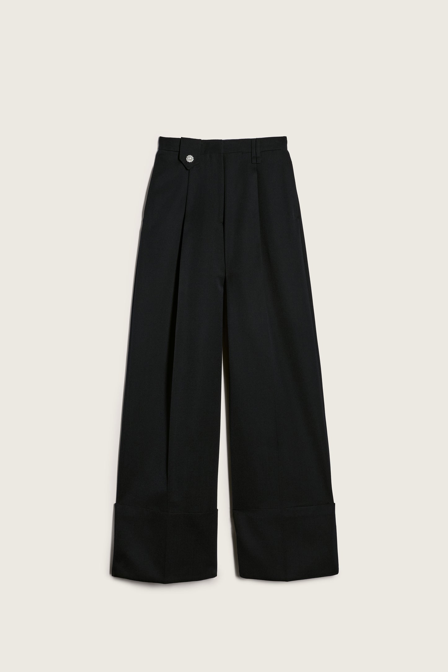 Wide Leg Belt Loop Tab Trousers