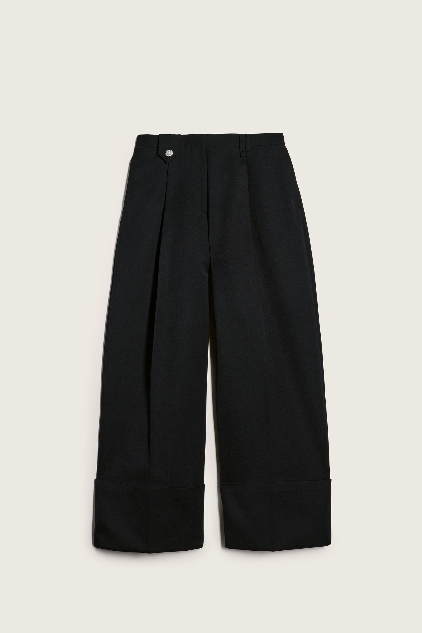 Wide Leg Belt Loop Tab Trousers