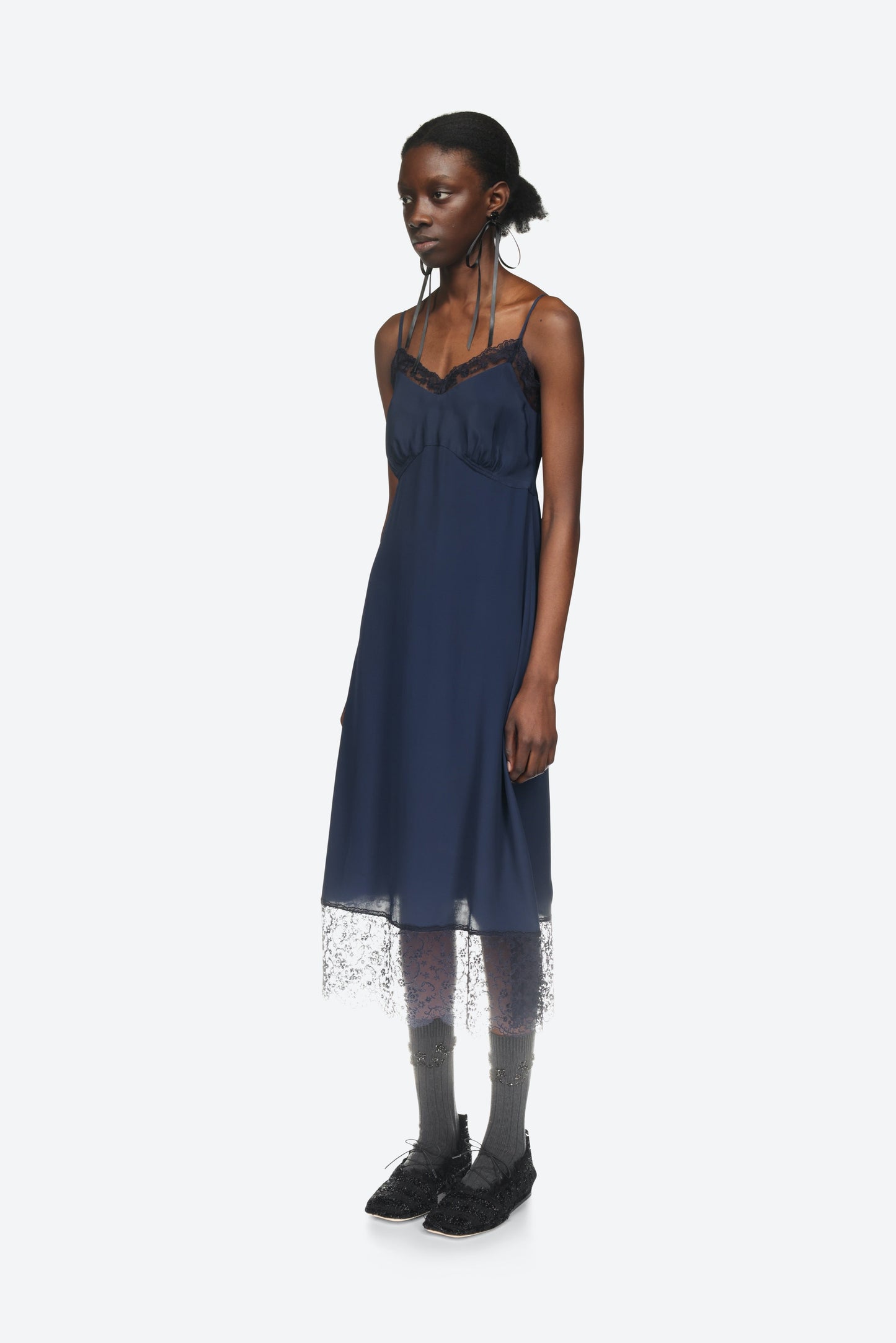 Slip Dress With Lace Trim