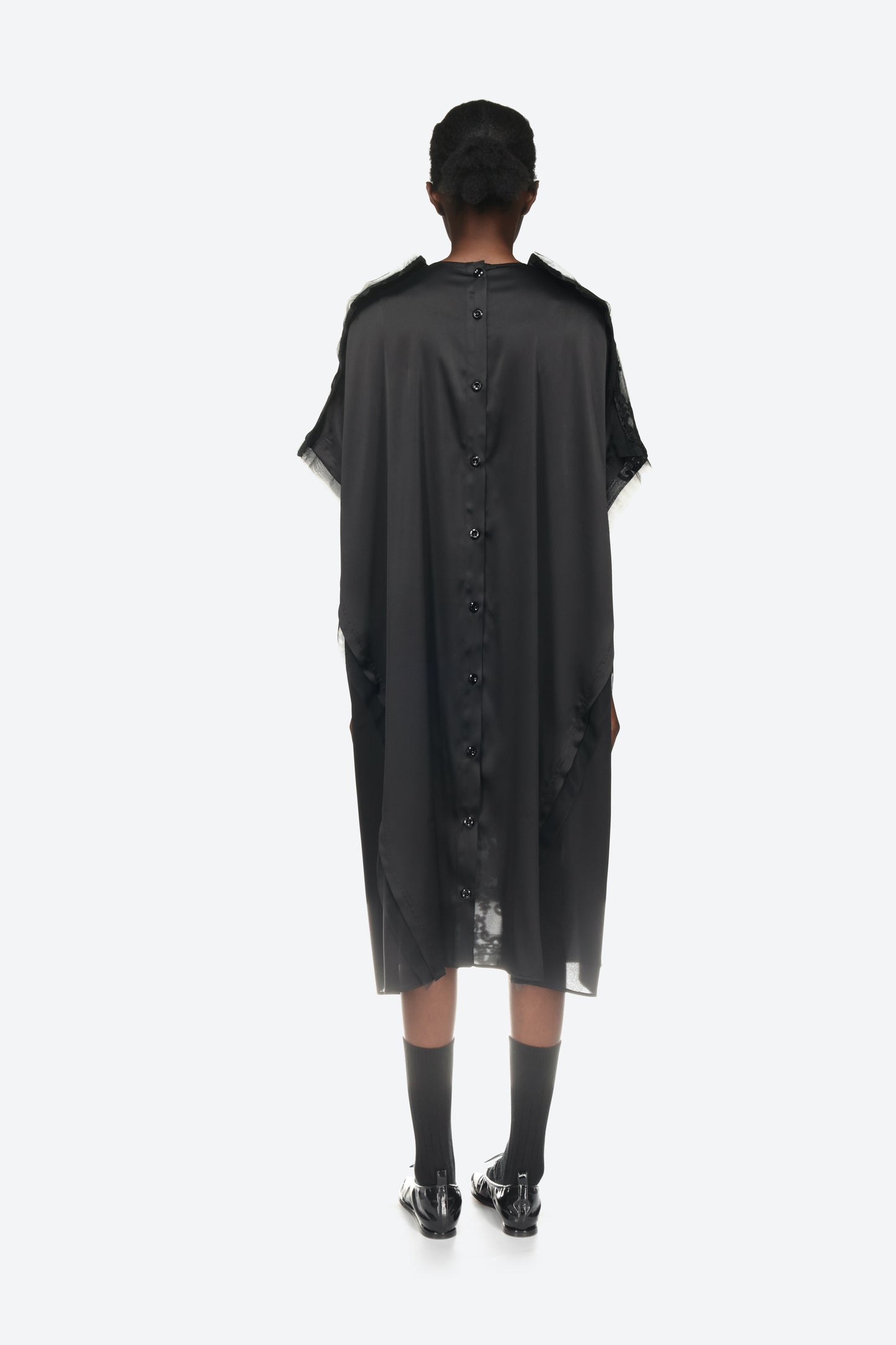 Short Sleeve T-Shirt Dress With Satin Back Panel