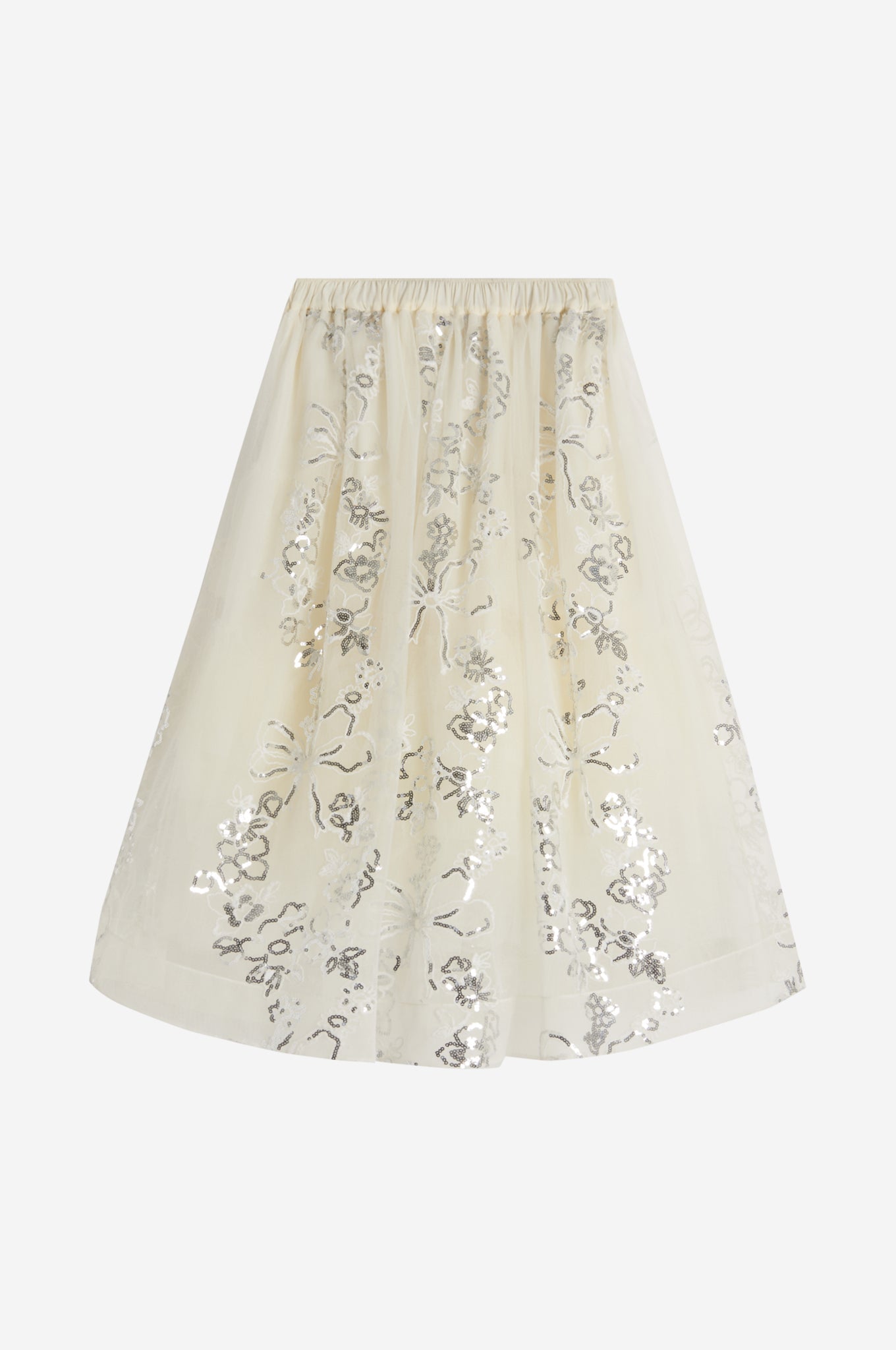 Elasticated Long Tutu Skirt With Sequin Overlay
