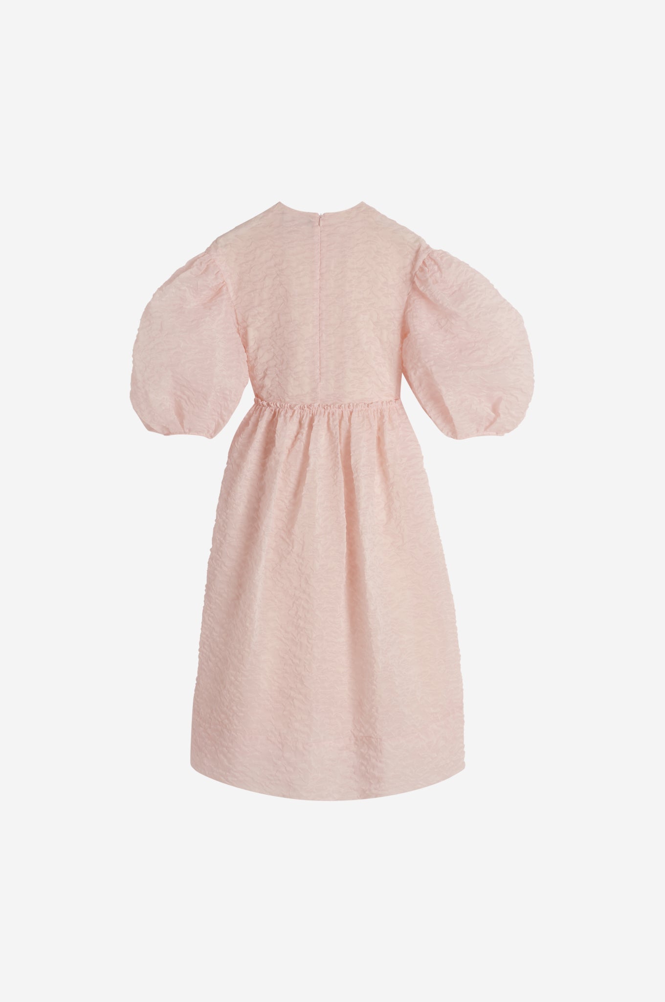 Classic Smock Puff Sleeve Dress With Bow Detail